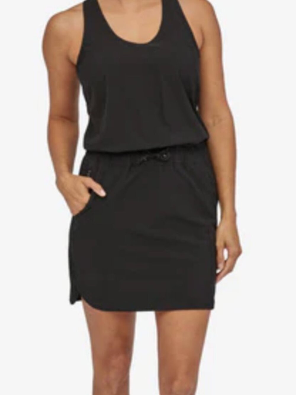 Black Patagonia Fleetwith Dress - sz M, Cinched Waist, Outdoor Gear